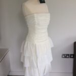 80s Jean Allen strapless gown, UK 10