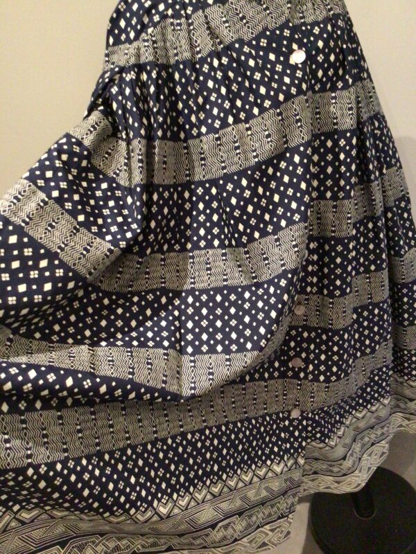 Vintage 70s Jean Varon, England balloon sleeve button through dress, linear print, below knee, fits to UK 16, gorgeous… - Image 6