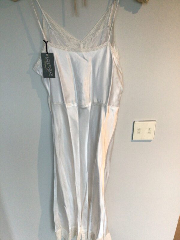 Vintage 50s pure silk negligée / slip / dress, lace inserts, current UK 8/10, fabulous - Image 2