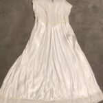 Vintage 50s pure silk negligée / slip / dress, lace inserts, current UK 8/10, fabulous