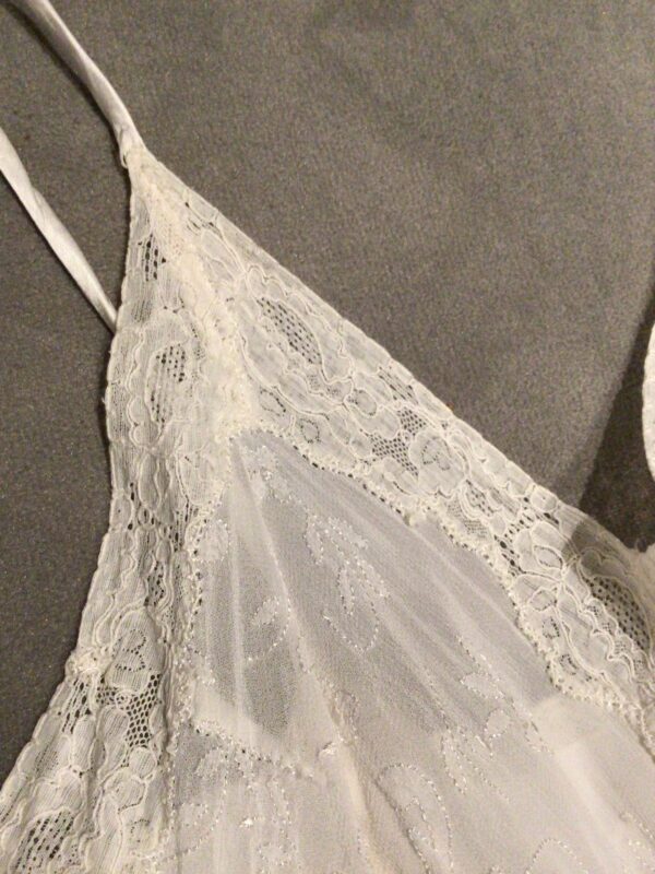 Vintage 50s pure silk negligée / slip / dress, lace inserts, current UK 8/10, fabulous - Image 7