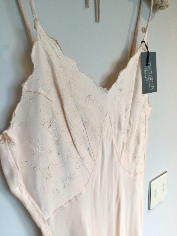 Vintage 50s silk slip / dress / negligée current UK 8/10, fab detail, minor faults