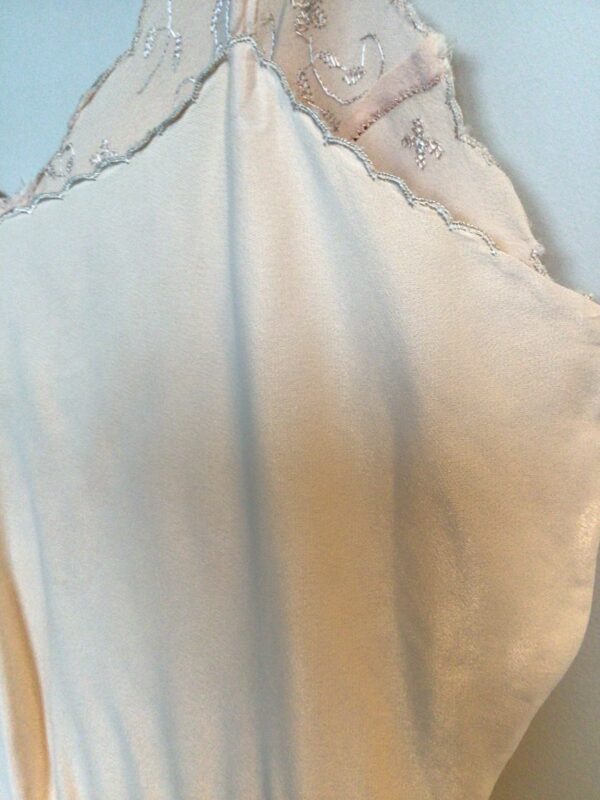 Vintage 50s silk slip / dress / negligée current UK 8/10, fab detail, minor faults - Image 6