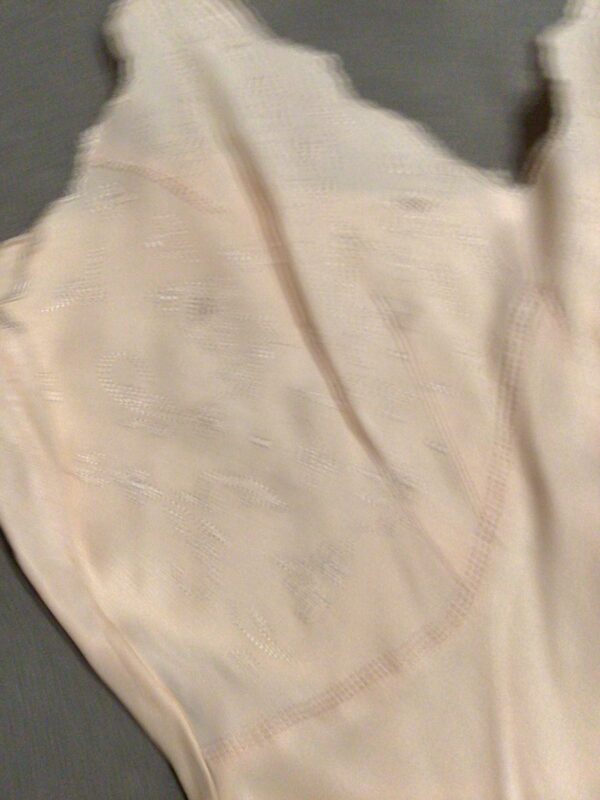 Vintage 50s silk slip / dress / negligée current UK 8/10, fab detail, minor faults - Image 8