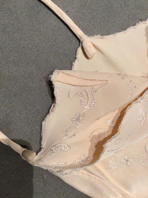 Vintage 50s silk slip / dress / negligée current UK 8/10, fab detail, minor faults - Image 9
