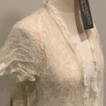 Vintage 60s peignoir / negligée jacket by Sylphide, sheer with raised floral design, fits to UK 16