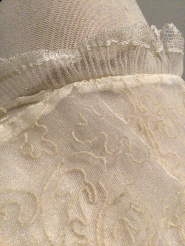 Vintage 60s peignoir / negligée jacket by Sylphide, sheer with raised floral design, fits to UK 16 - Image 7