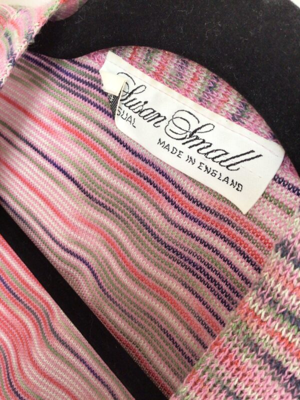 Vintage 80s Susan Small, England candy stripe knit 3 piece/ sleeveless dress, long cardi & belt, very Missoni… current UK 8/10 - Image 4