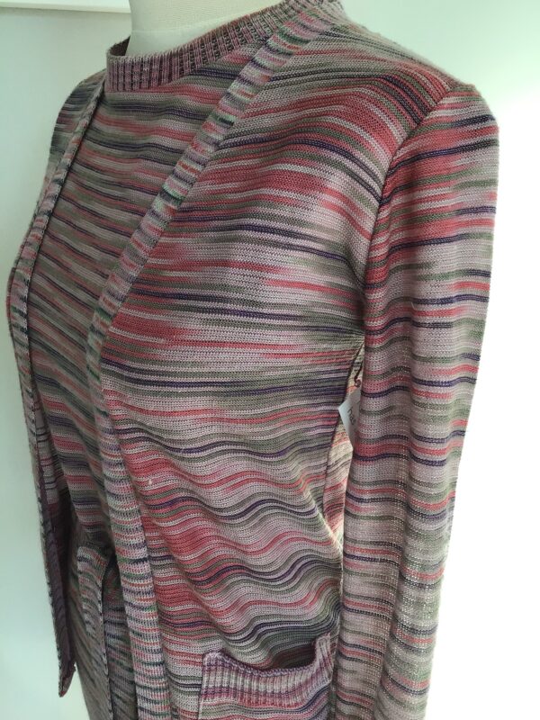Vintage 80s Susan Small, England candy stripe knit 3 piece/ sleeveless dress, long cardi & belt, very Missoni… current UK 8/10 - Image 7