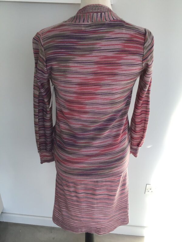 Vintage 80s Susan Small, England candy stripe knit 3 piece/ sleeveless dress, long cardi & belt, very Missoni… current UK 8/10 - Image 6